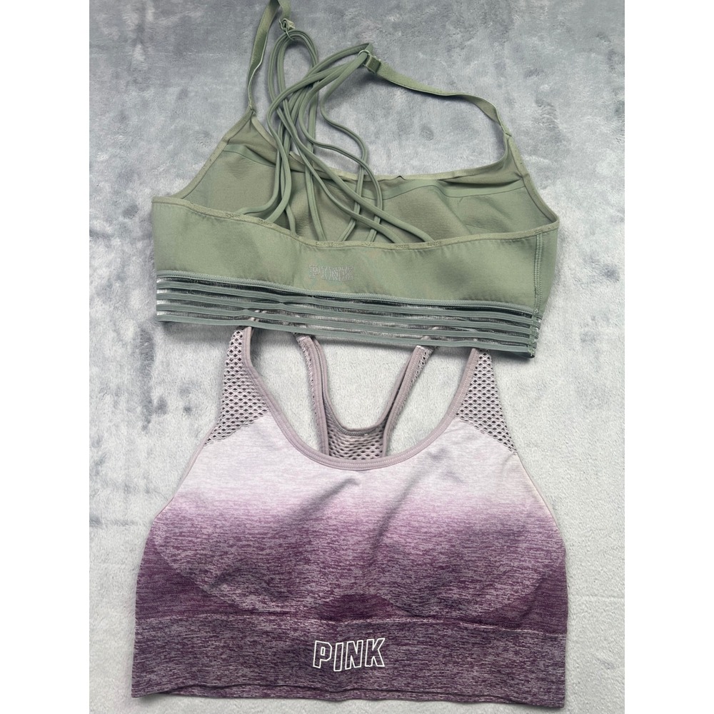 Pink Victoria's Secret Ultimate Sports Bra Bundle Green Cage Purple Ombre Small